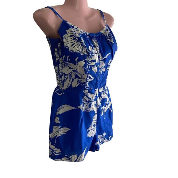 Hilo Hattie Romper Womens 10 Floral Hawaiian Adjustable Straps Built In Bra - Picture 2 of 9